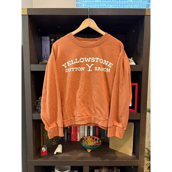 Yellowstone Tops - Yellowstone Dutton Ranch Sweatshirt Pullover Crewneck Rust Western Graphic XL